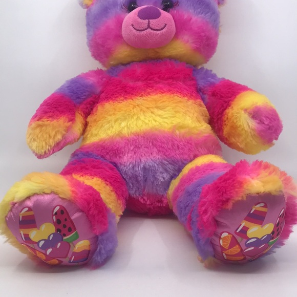 Build A Bear Plush Rainbow Candy Tripe With Eyelashes Stuffed Animal 17” - Picture 3 of 14
